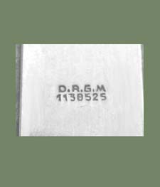 Germany DRGM Apple Green Galalith and Rhinestone Necklace Signature