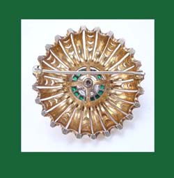 Du Jay Sterling Vermeil Rhinestone Pin Signature