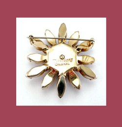 Eisenberg Amethyst Rhinestone Floral Pin Signature