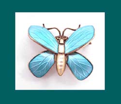 Einar Modahl Sterling Enamel Butterfly Pin