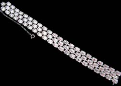 Shimmering Emerald Cut Rhinestone Bracelet