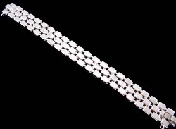 Shimmering Emerald Cut Rhinestone Bracelet Back