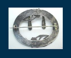 Art Nouveau Enamel & Sterling Sash Pin Back