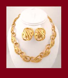 Erwin Pearl Gold Tone Necklace & Earrings