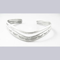 Navajo Etcitty Sterling Cuff Bracelet