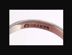 Theodor Fahrner Sterling Matte Enamel with Coral Ring Signature