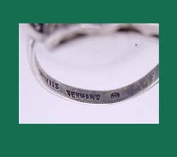 Theodor Fahrner Art Deco Sterling Chrysoprase Ring Signature