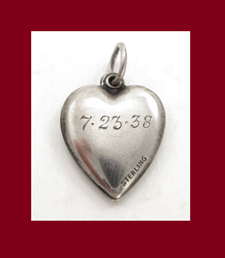 Waving Flag Sterlng Puffy Heart Charm Signature