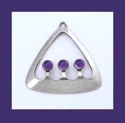NE From Sterling and Amethyst Pendant