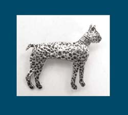 Rare Gaylord Silvercraft Hand Wrought Sterling Dog Pin Front