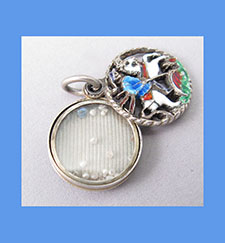 Austrian Silver Enamel St. George and the Dragon Locket Pendant Open