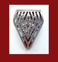 Germany Sterling, Onyx and Carnelian Dress Clip Back
