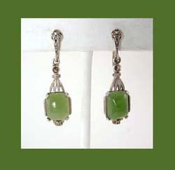 Germany Sterling Art Deco Earrings Front