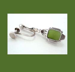 Germany Sterling Art Deco Earrings Back