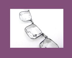 Art Deco Sterling and Faceted Glass Necklace Signature