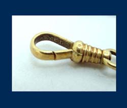 Gold & Cobalt Blue Enamel Watch Chain Signature