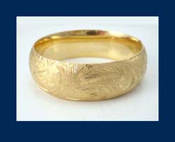 14k Gold Etched Bracelet