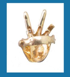 14k Gold and Diamond Hand Ring Back