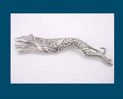 Running Greyhound Marcasite Brooch