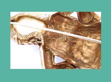 Har Laughing Chinaman Pin and Earrings Signature