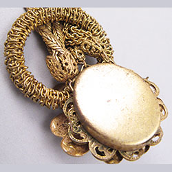 Miriam Haskell Unsigned Golden Flower Bracelet Back