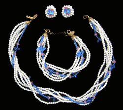 Haskell Glass Pearl and Beaded Necklace, Bracelet and Earrings