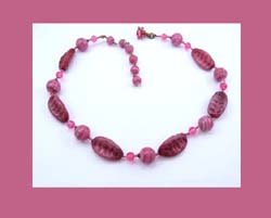 Miriam Haskell Pink Glass Beaded Necklace