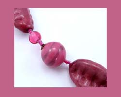 Miriam Haskell Pink Glass Beaded Necklace Close