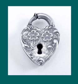 Floral Sterling Heart Charm Bracelet Clasp