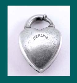 Floral Sterling Heart Charm Bracelet Clasp Signature
