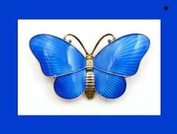 Ivar T Holth Norwegian Enamel and Sterling Butterfly Pin Front