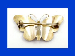 Ivar T Holth Norwegian Enamel and Sterling Butterfly Pin Signature