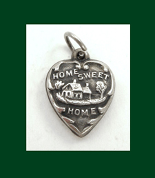 Home Sweet Home Sterling Puffy Heart Charm