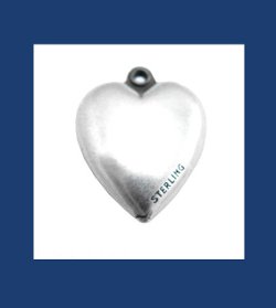 Horse Head Sterling Silver Puffy Heart Charm Signature