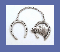 Sterling Horse Head and Shoe Fob