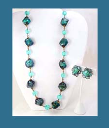 Italian Art Glass Necklace and Earrings