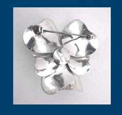 Sterling by Jordan Pansy Flower Pin Signature