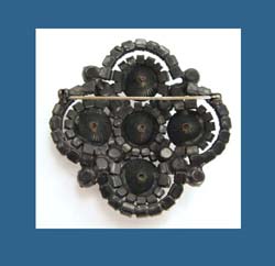 Juliana Blue Rivoli Rhinestone Pin Back