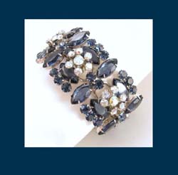 Juliana Sapphire Rhinestone Wide Bracelet