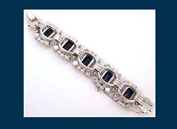 Juliana, DeLizza and Elster Sapphire Blue Rhinestone Bracelet Back