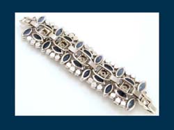 Juliana Sapphire Rhinestone Wide Bracelet Back