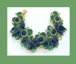 Juliana Green Glass and Rhinestone Bracelet