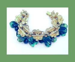 Juliana Green Glass and Rhinestone Bracelet Back