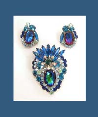 Juliana Colorful Rhinestone Pin and Earrings
