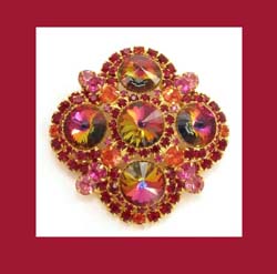 Juliana Watermelon Rhinestone Brooch