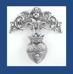 Kerr Sterling Chatelaine with Heart Pill Box