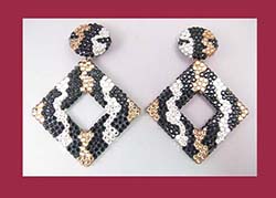 Richard Kerr Spectacular Gold, Silver and Black Rhinestone Earrings