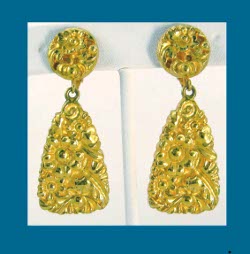 Kenneth J. Lane Golden Floral Earrings