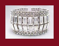 Incredible Kramer of NY Wide Rhinestone Bracelet