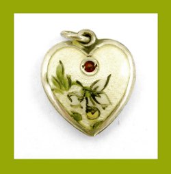 Walter Lampl Sterling Enamel Puffy Heart Charm